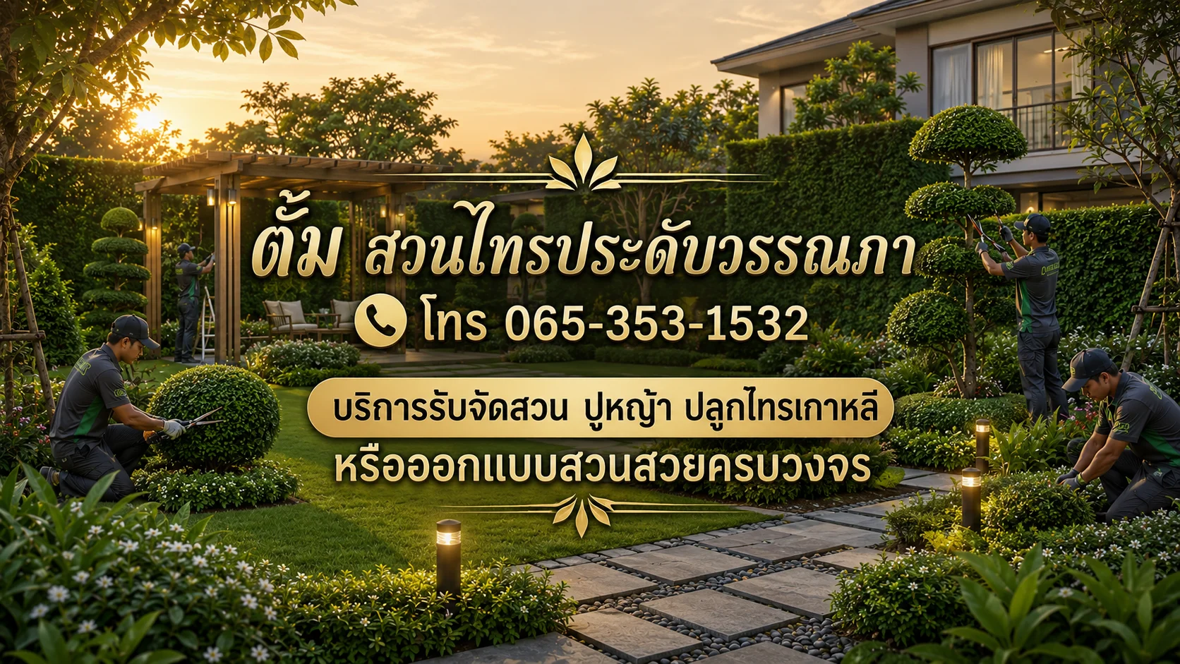 รับจัดสวน ปูหญ้า